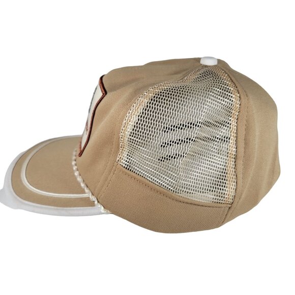 Erlanger Beer Rope Trucker Snapback Hat Cap Vtg 80s‎ Brown Mesh Patch Drawstring - Picture 5 of 7
